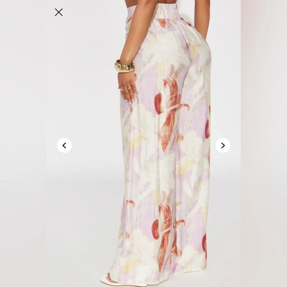 Fiona Floral Wide Leg Pant - Lavender - Picture 3 of 3